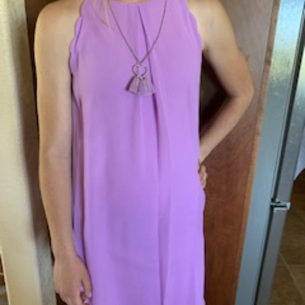 Girls Short Summer Purple Dress
